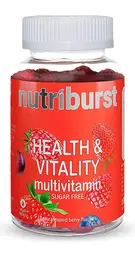 Nutriburst - Health & Vitality Multivitamins A, B5, B6, B12, C, D, E & Biotin|Natural Mixed Berry Flavour|60 Gummies icon