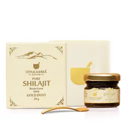 UPAKARMA Ayurveda Premium Ayurvedic Pure and Natural Shilajit / Shilajeet Gold Resin with Pure Gold Dust Helps Boost Immunity, Energy, Strength, Stamina, and Overall Health - 20 Gram icon
