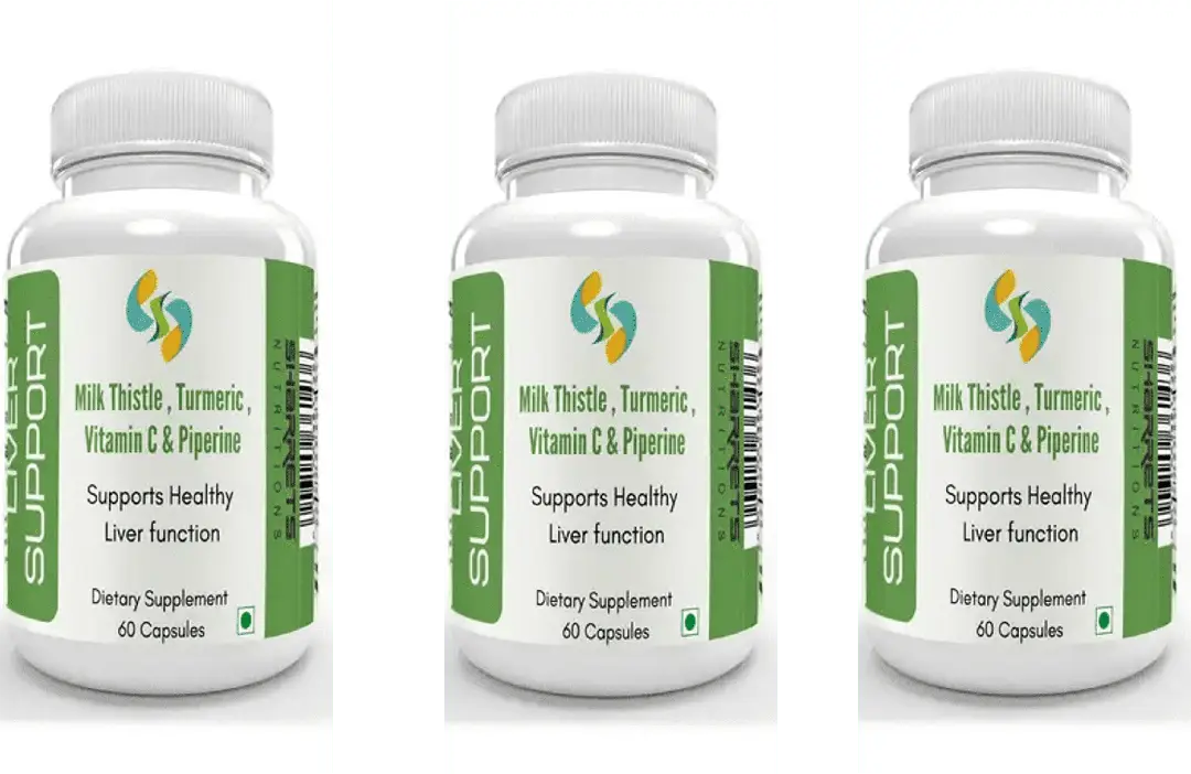 Sharrets Liver Support with Milk Thistle, Vitamin C and Piperine for Liver Health - Pack of 3 (180 Capsules)