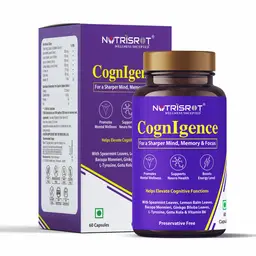 NUTRISROT̖ - CognIgence Herbal Supplement - With Bacopa Monnerri (Brahmi), Lemon Balm and Spearmint Leaves - For Sharper Mind, Brain, Focus, Memory and Mood Booster icon