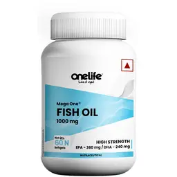 Onelife Mega One Fish Oil Double Strength 1000mg (EPA - 360: DHA - 240) 60 Softgels. icon