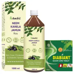 AMBIC Diabetes Care Juice & Diabiant Tablet I Ayurvedic Kit Helps Maintain Healthy Sugar Levels icon