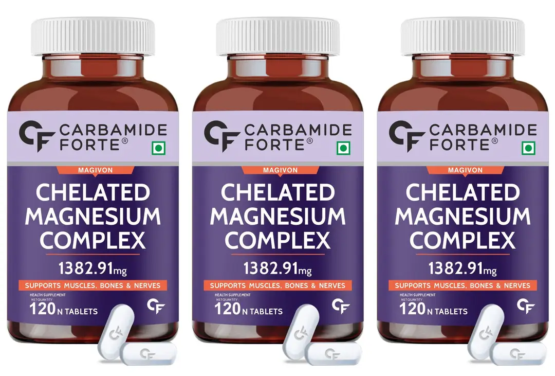 Carbamide Forte Chelated Magnesium Glycinate for Cognitive Health - Pack of 2 (240 Tablets)