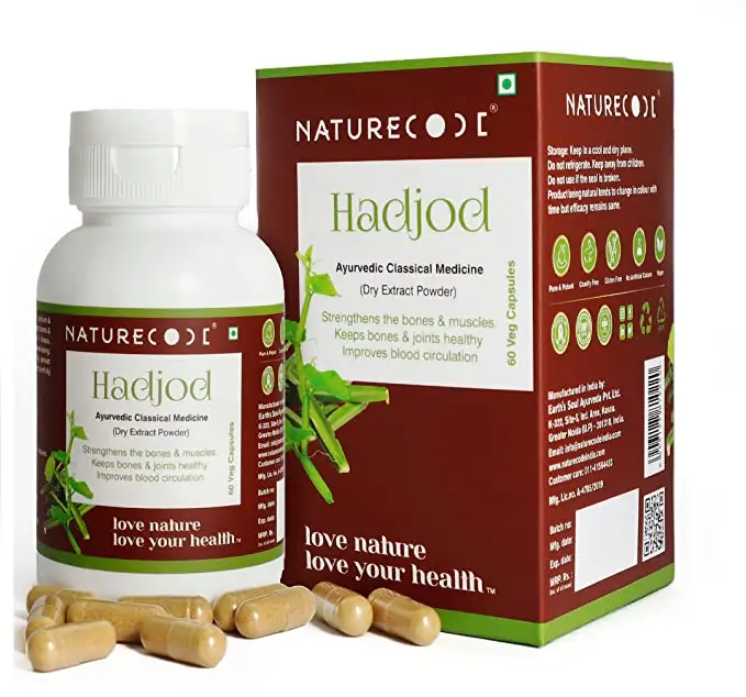 Nature Code Hadjod Strengthens The Bones And Increases Bone Density- 60 Veg. Capsules - Pack of 1 (60 Capsules)
