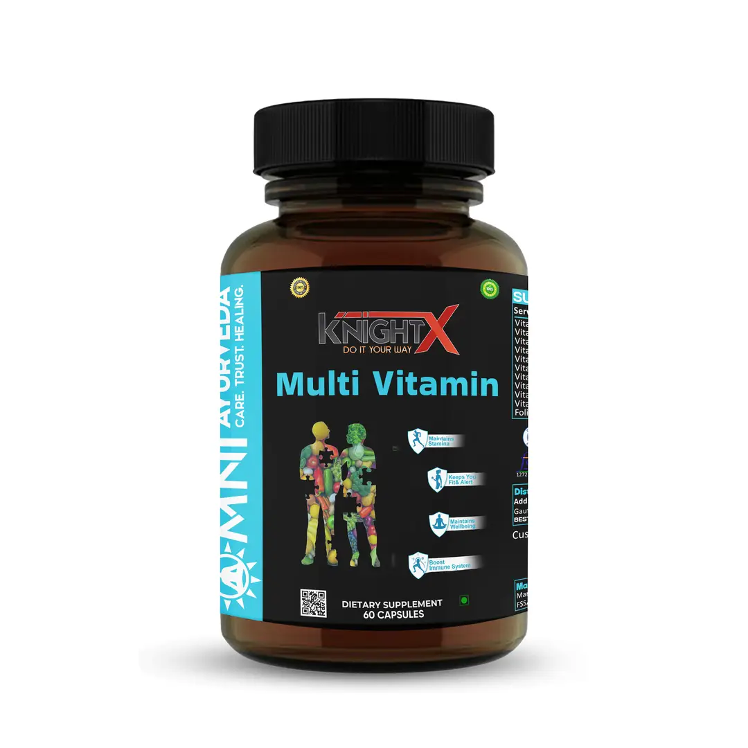 KnightX - Vegetarian Multivitamin Capsules - With B-Complex Vitamins - Boosts Immunity - 60 Capsules - Pack of 1 (60 Capsules)