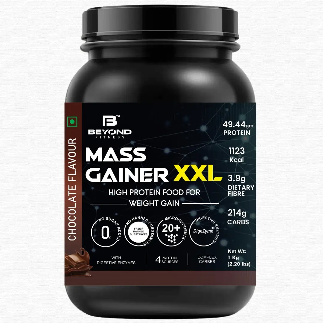 Beyond Fitness - Mass Gainer XXL with Digezyme, Complex Carbs and Protein - for Muscle Gaining - 1000 gm
