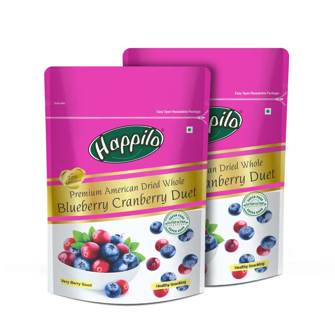 Happilo Premium Dried Blueberry Cranberry Duet - Pack of 2 (400 gm)