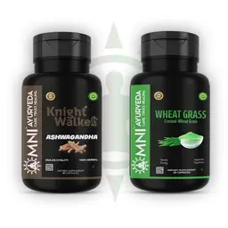 Omni Ayurveda - Knight Walke Ashwagandha and Wheat Grass Capsule - for Stress and Anxiety Relief icon