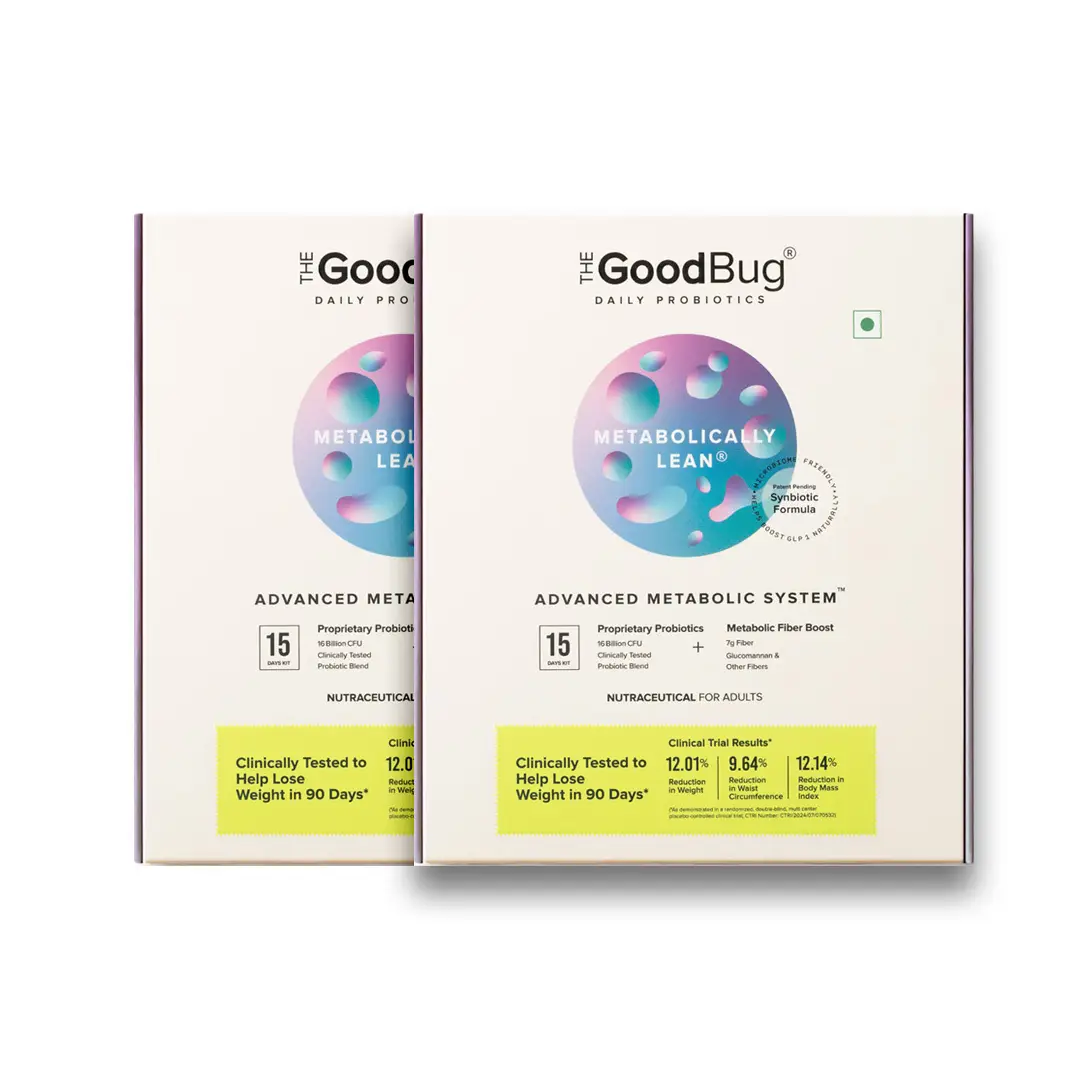 The Good Bug Advance Metabolic System with L- Carnitine Tartrate & Prebiotics Fiber Blend for Weight Management and Boosts Metabolism - Pack of 2 (30 Sachets)