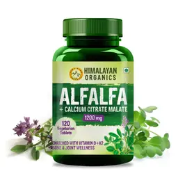 Himalayan Organics: Alfalfa, Calcium Citrate Malate 1200mg, Strengthens Bones, Reduces Back & Joint Pain icon