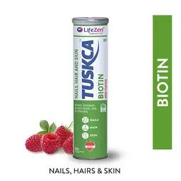 Lifezen - Tuskca Biotin Effervescent Tablet Berry - bottle (20) -Helps to provides essential nutrients for healthy nails, hair and skin. icon