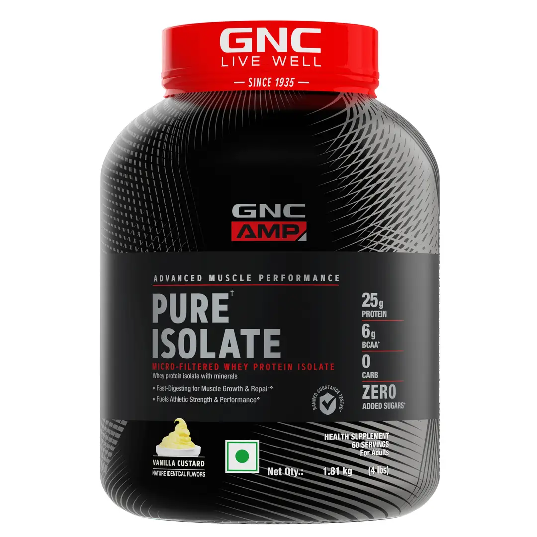 GNC Ind Amp Isolate Zero Carb Vanilla Powder | Whey Protein | Support muscle recovery - Vanilla,4 lb