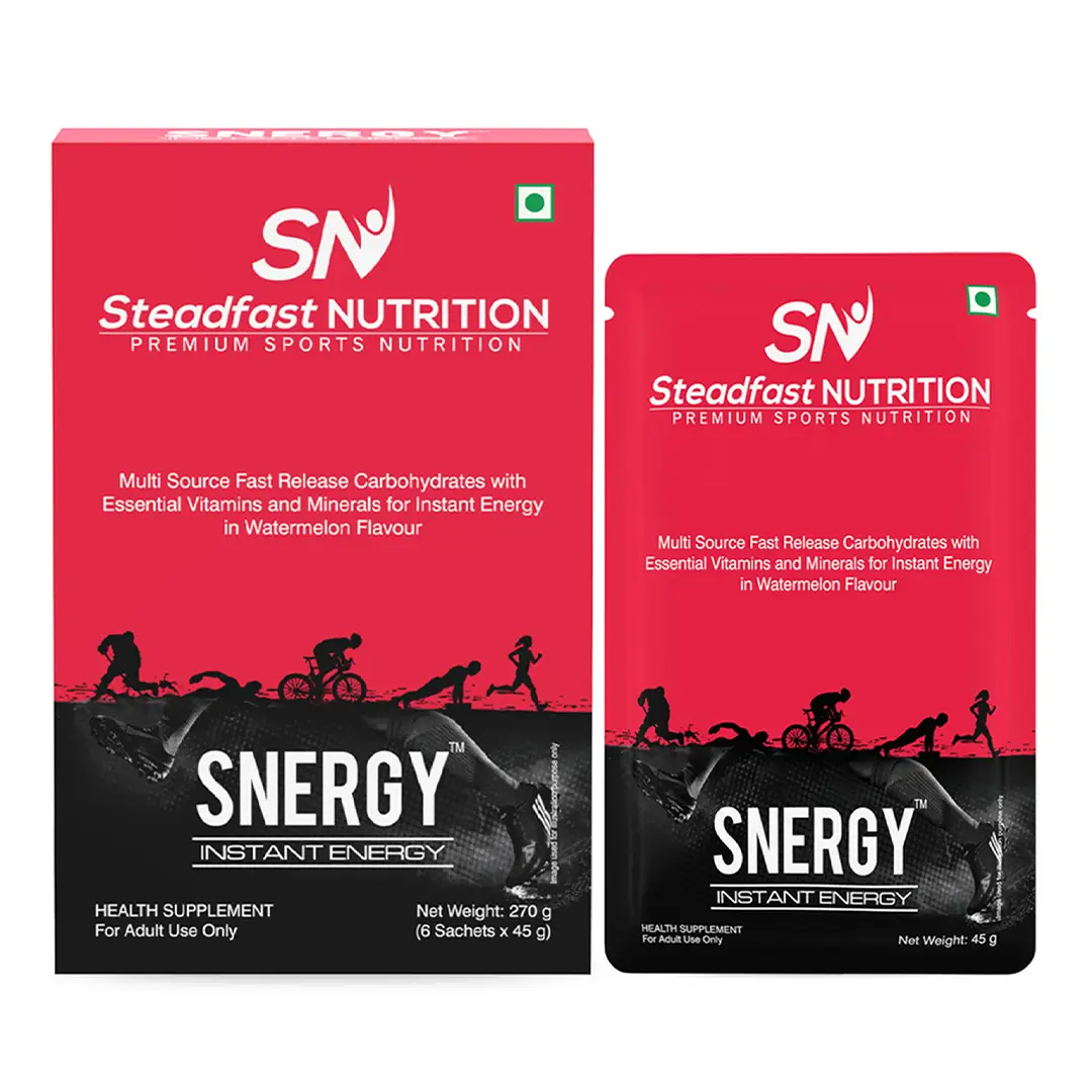 Steadfast Nutrition - Snergy - with Magnesium Oxide Taurine, Inositol - for Instant Energy Booster - Pack of 1 (6 sachet) Watermelon
