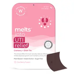 Wellbeing Nutrition - Melts® UTI Relief - with Cranberry, Green Tea and Chamomile - for Urinary Tract Support to Relieve Pain and Discomfort, Restore pH Levels icon