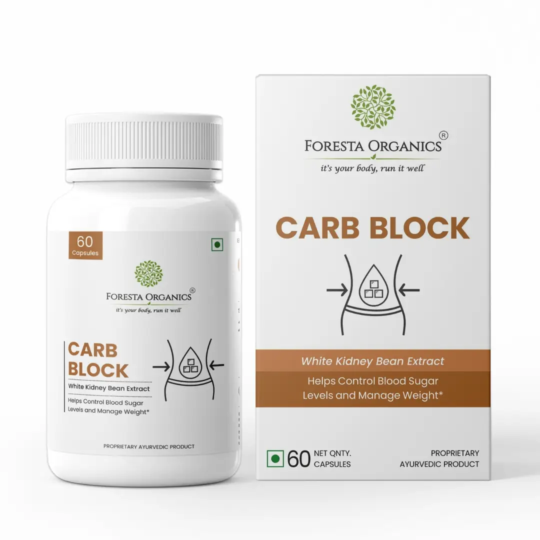 Foresta Organics - Carb Block with White Kidney Bean Extract - Pack of 1 (60 Capsules)