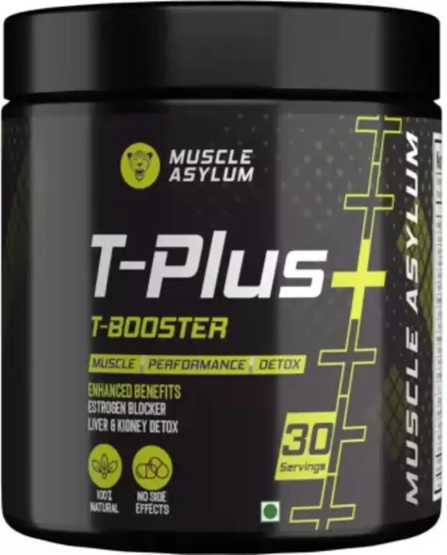 Muscle Asylum Test Plus Powder with Zinc, Magnesium, Milk Thistle for Testosterone Booster - 90 gm