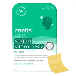 Wellbeing Nutrition - Melts - Vegan Vitamin B12 - with Folate, Brahmi, Curcumin - for Brain, Heart and Nervous System Support icon
