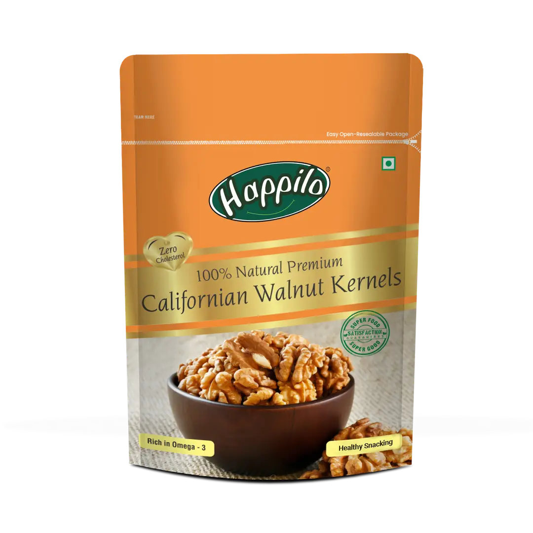 Happilo Premium Natural Californian Walnut Kernels - Pack of 1 (200 gm)