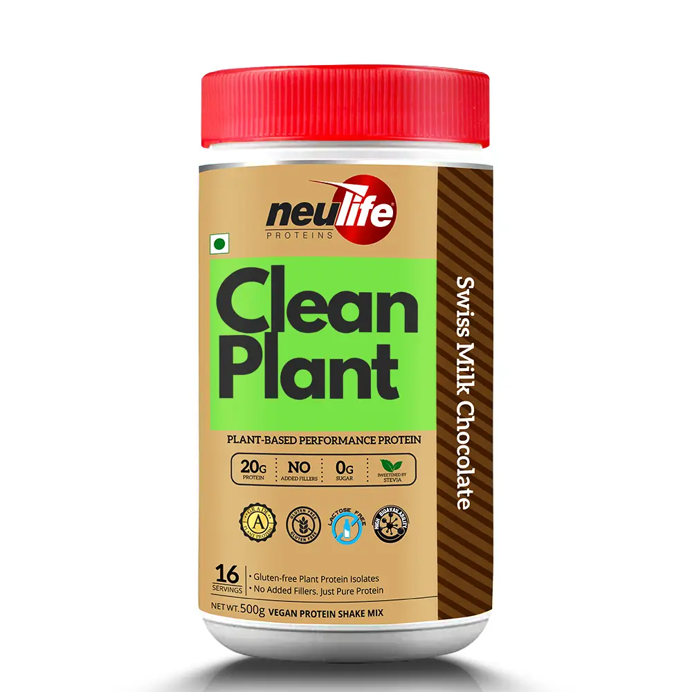 Neulife Clean Plant Protein Isolate Powder for Muscle Growth and Recovery - Swiss Chocolate