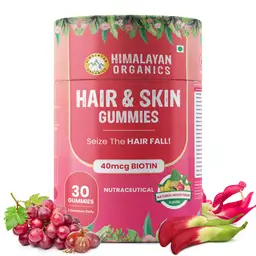 Himalayan Organics Hair and Skin Gummies with Binding Agent, Gelling Agent for Hair Growth and Glowing Skin icon