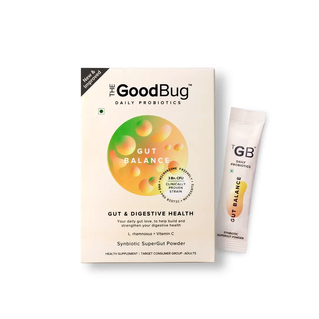 The Good Bug Gut Balance SuperGut Powder with 3 Billion CFU of Clinically Proven Strain Pre + Probiotic + Nutrients for Balancing Gut and Improves Digestive Health - Pack of 1 (15 Sachets)