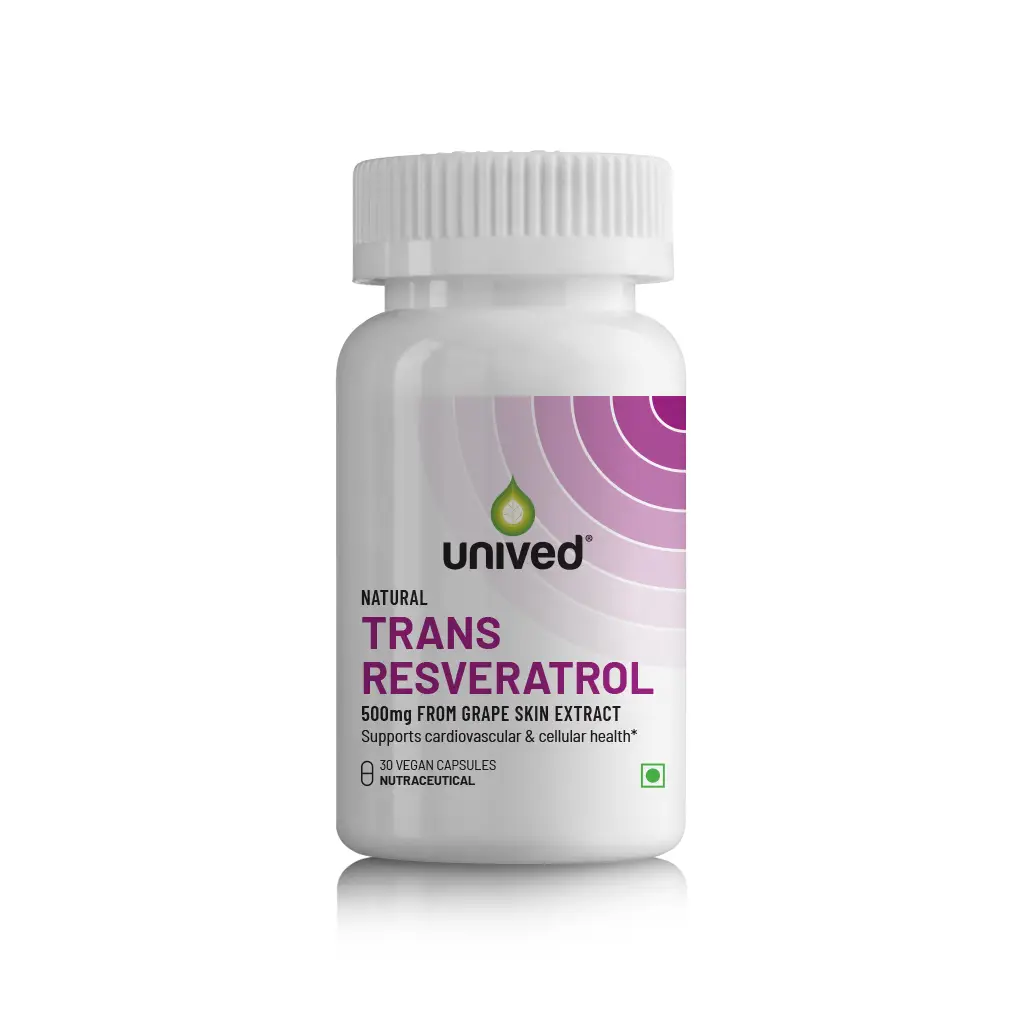 Unived Trans Resveratrol for Healthy Aging and Longevity - Pack of 1 (30 Capsules)