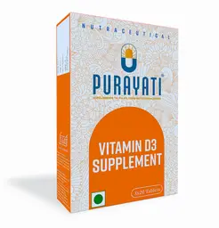 Purayati Vitamin D3 Supplement | Aids you in fulfilling your vitamin deficiency | 60 Tablets icon