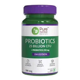 Pure Nutrition Probiotics 25 billion CFU + prebiotics 250 mg l Capsules for women, men to support gut health & Improve digestion icon