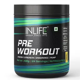 INLIFE - Pre-Workout Supplement 200mg Caffeine, 1000mg Citrulline, 1100mg Arginine AAKG, 3000mg B-Alanine, Creatine, Taurine, Betaine Anhydrous Pre Workout Formula Men & Women