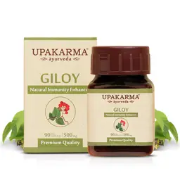 UPAKARMA Ayurveda Pure and Premium Giloy Extract 500 mg, 90 Veggie Capsules- Help reduce symptoms of recurrent and chronic fever. icon
