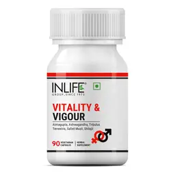 INLIFE - Vitality Supplement Atmagupta, Ashwagandha, Tribulus Terrestris, Safed Musli, Shilajit Product for Men Women - 90 Vegetarian Capsules icon