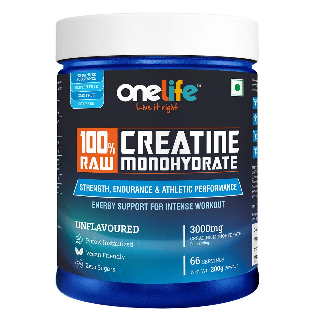 Onelife - 100% Raw Creatine Monohydrate Powder - Pack of 1(200 gm)