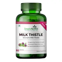 Simply Herbal Milk Thistle Liver Detox Supplement -Enriched With Powerful Antioxidants Promotes Healthy Liver Function for Men & Women- 60 Capsules icon