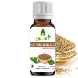 Oilcure - Ajwain (Carom) Oil Cold Presssed - for  Discomforts Such As Acidity, Flatulence, And Constipation icon