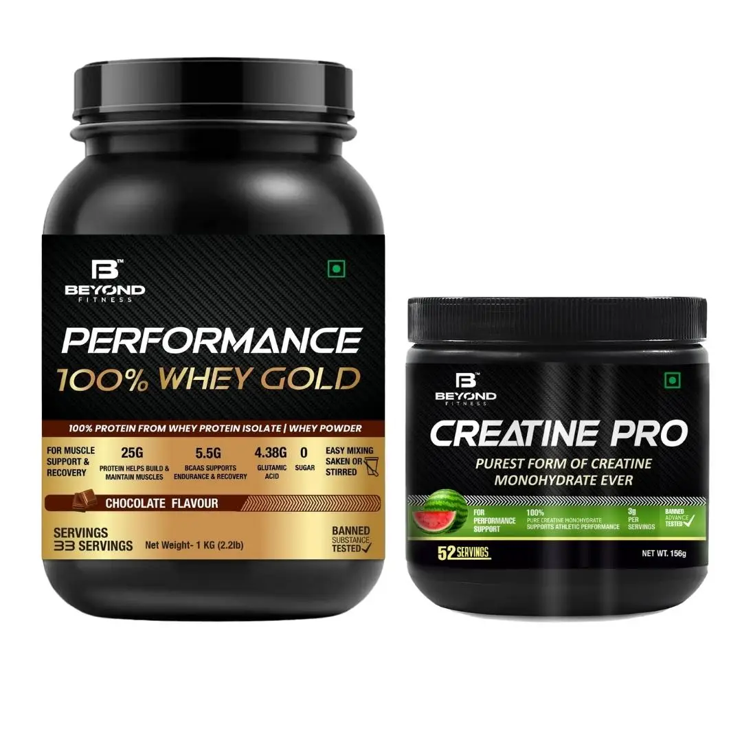 Beyond Fitness Performance 100% Whey Gold Protein and Creatine Pro Combo - Whey Gold Protein (2.2lb) and Creatine Pro (165gm)