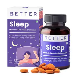 BBETTER Sleep Melatonin 10mg, Valerian 100mg | Promotes Relaxation & Sleep, Helps Improve Sleep Quality icon