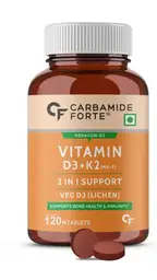 Carbamide Forte - Vitamin D3 K2 MK7 | Plant Based Veg Vitamin D3 Supplement Lichen Source with Vitamin K2 MK7 Menaquinone icon