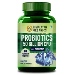 Himalayan Organics Probiotics Supplement 50 Billion CFU with Prebiotics 150mg for Digestion, Gut Health & Immunity icon