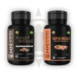 Omni Ayurveda - Knight Walke Ashwagandha and Safed Musli Capsule - for Mood and Blood Sugar Balance icon