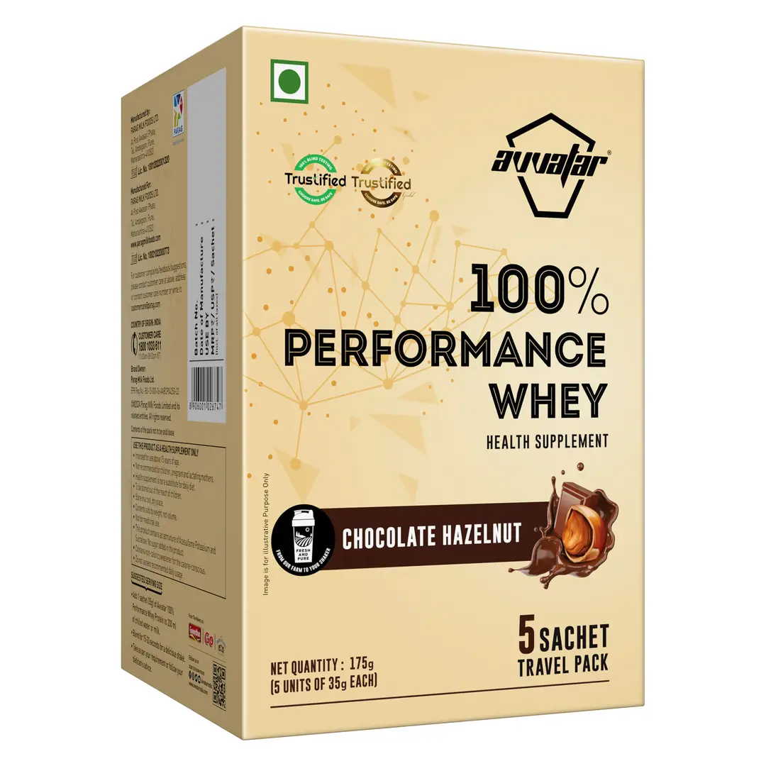 Avvatar Performance Whey Protein (Travel Pack) with 26g Protein for Building Strength and Enabling Muscle Growth