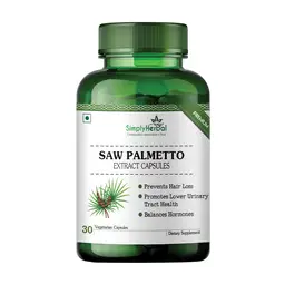 Simply Herbal Organic Saw Palmetto Extract Supplement Capsules -800 MG for hair growth - 30 Capsules icon
