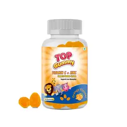 Top Gummy - Vitamin C + Zinc For Maximum Immune System Booster - Daily Essential Nutrients, Antioxidants, Gluten, Soy & Dairy Free - 30 Gummies (Orange Flavor) icon