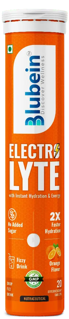 Blubein Electrolyte ++ Effervescent tablets for Instant Hydration and Energy - Pack of 1 (20 Effervescent Tablets)