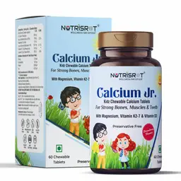 NUTRISROT̖ - Calcium Jr. Kids Chewable Calcium Tablets - With Vitamin D3 & K2-7 & Magnesium - For strengthening the joints and Improves muscle functions icon