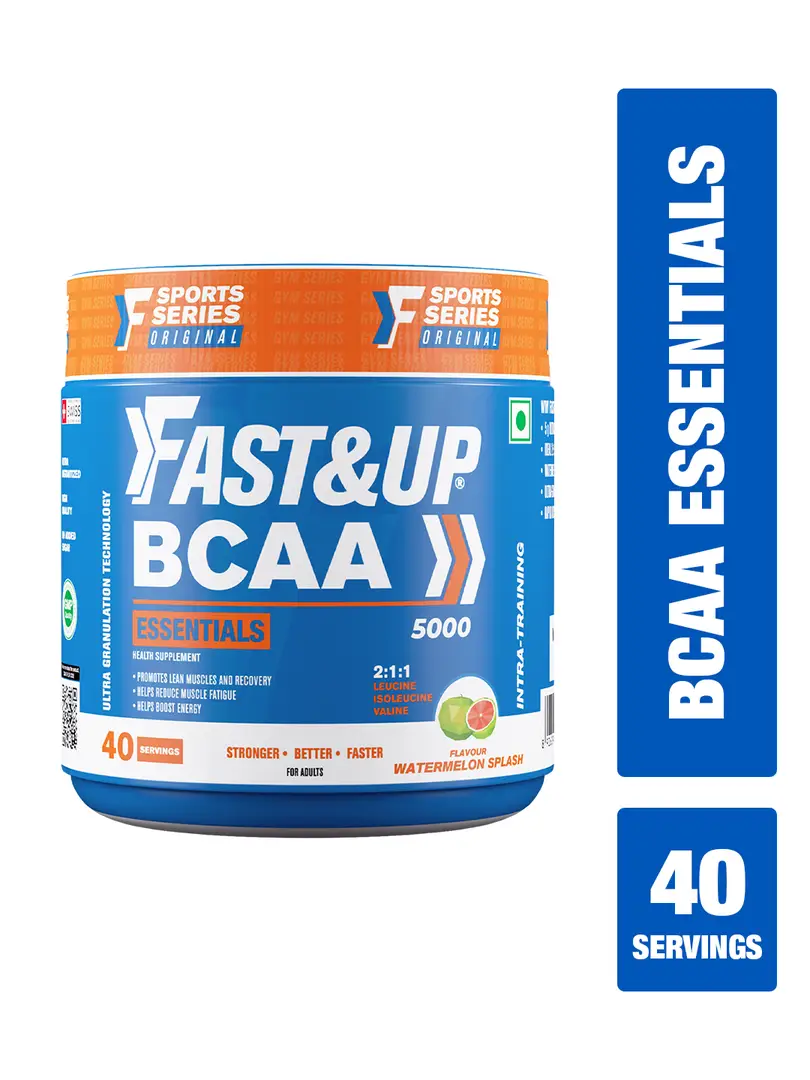 Fast&Up BCAA Essentials Pre/Post & Intra Workout Supplement for Recovery and Performance Boost - Watermelon Splash