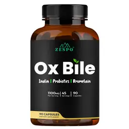 Zespo OX Bile 1100mg with Inulin, Probiotics & Bromelain for Digestion
