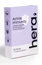 Hera Active Immunity -Vitamins, Minerals, & fruit extracts fot immunity boost-30 Strips|Lemon Flavour icon