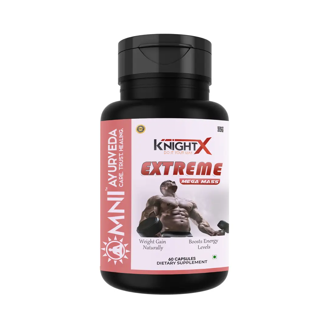 KnightX - Mass Gainer for Muscle Mass Gain, High Protein, Weight Gainers - Pack of 1 (60 Capsules)