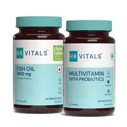 HealthKart HK Vitals Multivitamin with Probiotics, 60 Multivitamin Tablets & Fish Oil 60 Capsules icon
