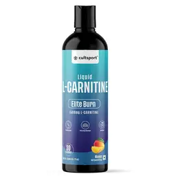 Cultsport Liquid L-Carnitine Elite Burn - 450 ml | 1500mg Levocarnitine Lean Muscle Supplement, Weight Management | Mango Flavor icon